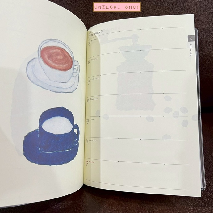 สมุด 2026 Schedule Book เล่มหนา B6 ลาย Yusuke Yonezu - Cat ขนาด 13.5 x 18.8 x 1.3 ซม. (144 หน้า) มีให้จดตั้งแต่เดือน 12/2025 - 12/2026 เป็นปฎิทินแบบ monthly & weekly