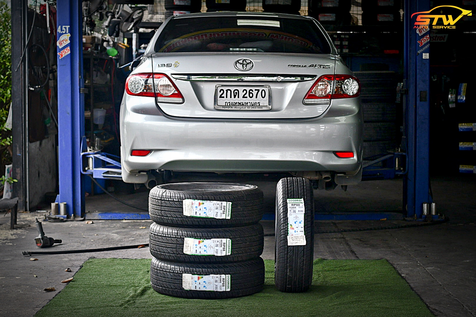 ยาง GOODRIDE RADIAL RP88 195/65R15 91H ติดตั้งใส่ TOYOTA ALTIS