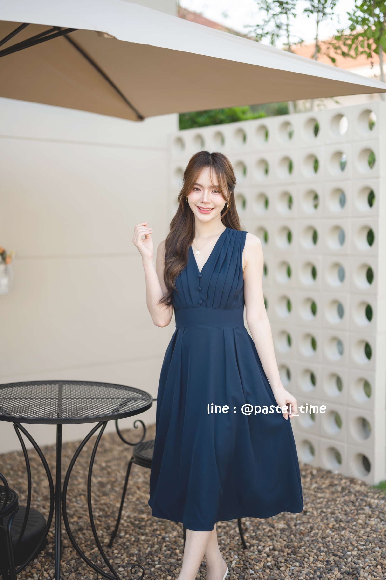 Aubrey Midi Dress : สีกรม **มีแต่XL**