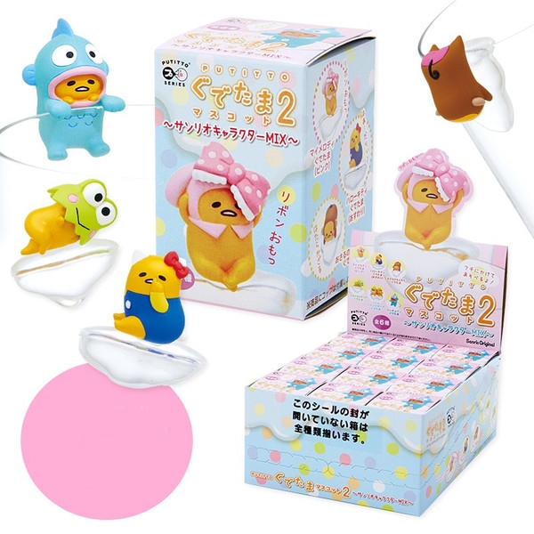 ตัวเกาะแก้ว PUTITTO Gudetama 2 Mascot ~Sanrio Character Mix~ แต่งตัวเป็นตัว Sanrio อื่น มี 4 แบบให้เลือก