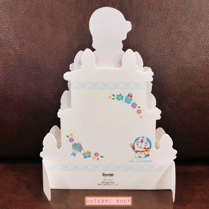 Doraemon Pop Up Birthday Card From Japan การ์ดอวยพรลายเค้กวันเกิด Doraemon กับผองเพื่อน เขียนด้านหลังได้ มาพร้อมซอง ขนาด 13 x 16.8 ซม.