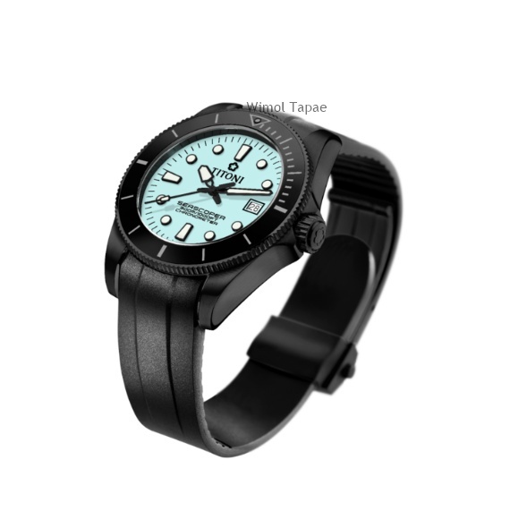 นาฬิกา TITONI Seascoper 300 CHRONOMETER Ice Blue DLC Limited Edition