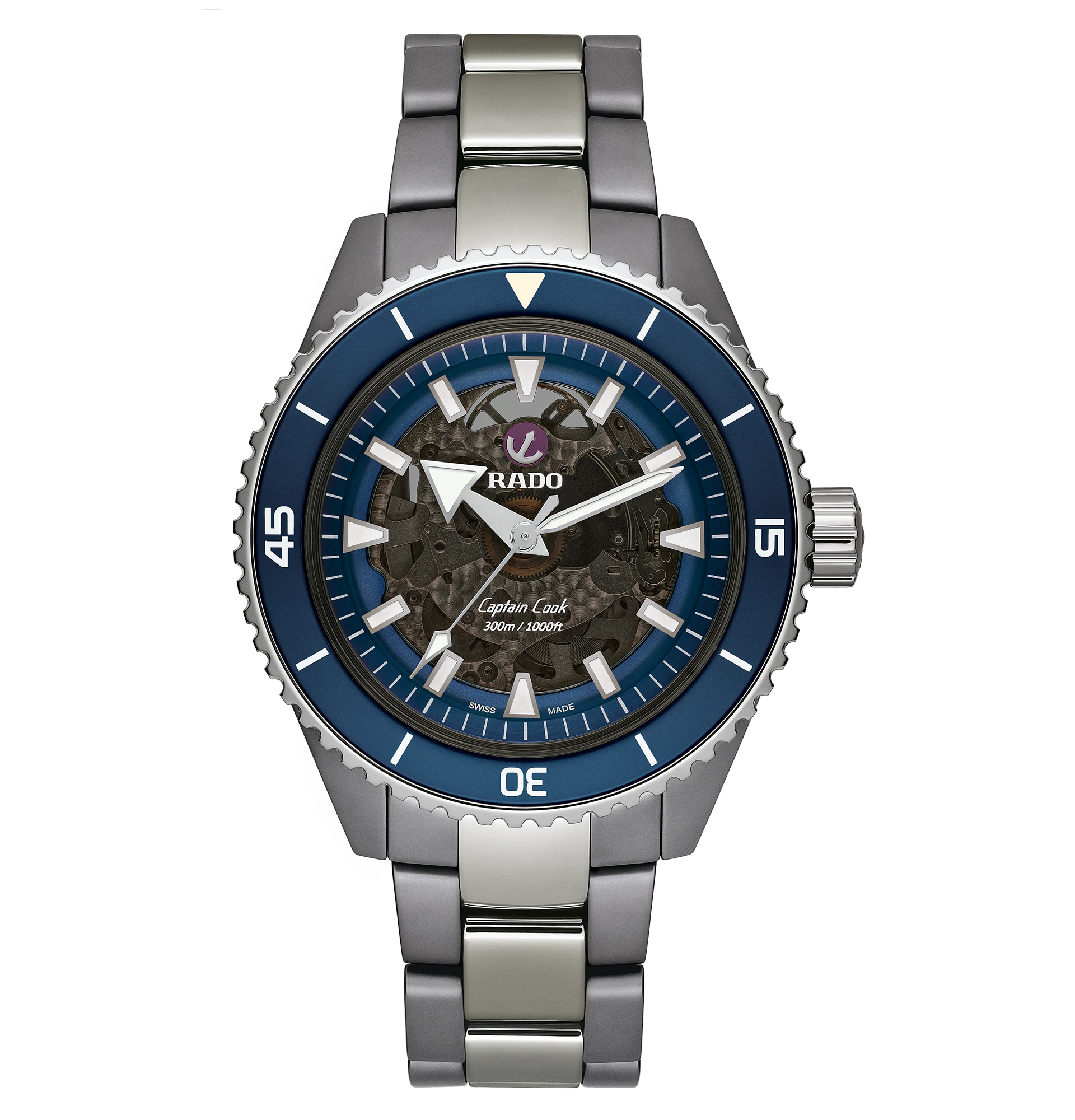 (ประกันศูนย์ไทย 2 ปี) RADO CAPTAIN COOK HIGH-TECH CERAMIC รุ่น R32128202 ( หน้าน้ำเงิน เรือนพลาสมาไฮเทคเซรามิค เซรามอส™)