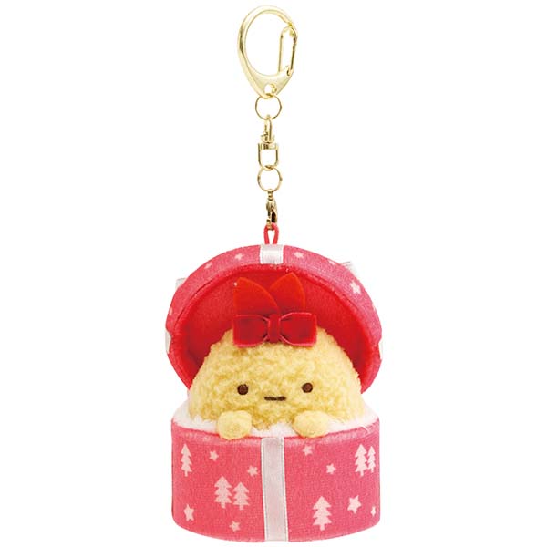 พวงกุญแจตุ๊กตา Sumikko Gurashi Home Christmas แบบกล่องของขวัญ แบบหางกุ้งเทมปุระ ขนาด 8.5 x 6 x 5.5 ซม.