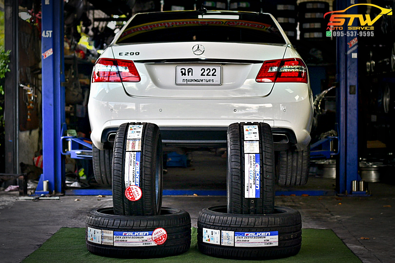 เปลี่ยนยาง Mercedes Benz E200 FALKEN ZIEX ZE914 F:245/40R18 R:265/35R18