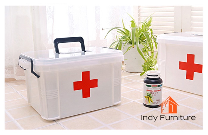 กล่องยาสามัญประจำบ้าน เอนกประสงค์ ขนาด กว้าง 33.5 x สูง 22.5 x ลึก 25.5 ซม.