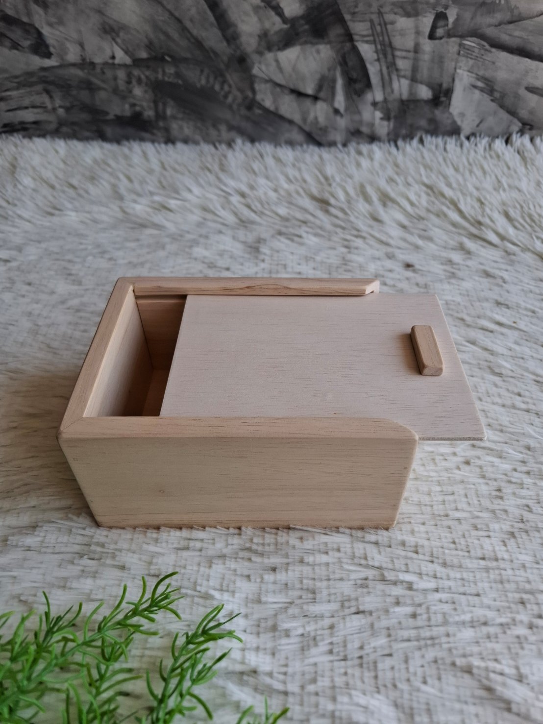 กล่องไม้ยางพาราฝาสไลด์