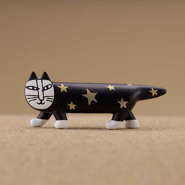 โมเดล Lisa Larson Mikey Lot of Cats Collection Vol.2 แบบ Hoshi Cat (แมวดำลายดาวสีทอง)