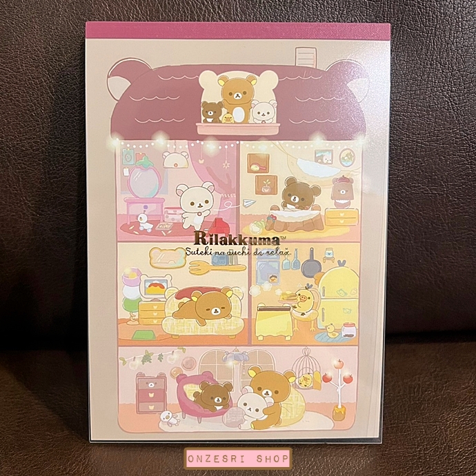 สมุดฉีก Rilakkuma Lovely House ลายแนวตั้ง ขนาด 14.8 x 10.5 ซม. มี 4 ลาย รวม 100 แผ่น