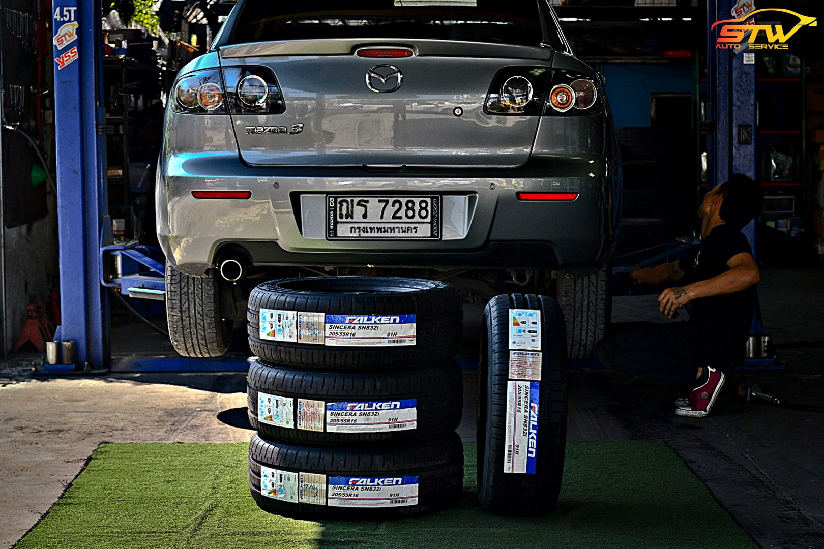 ยาง FALKEN SINCERA SN832i 205/55R16 91H ติดตั้งใส่ MAZDA 3