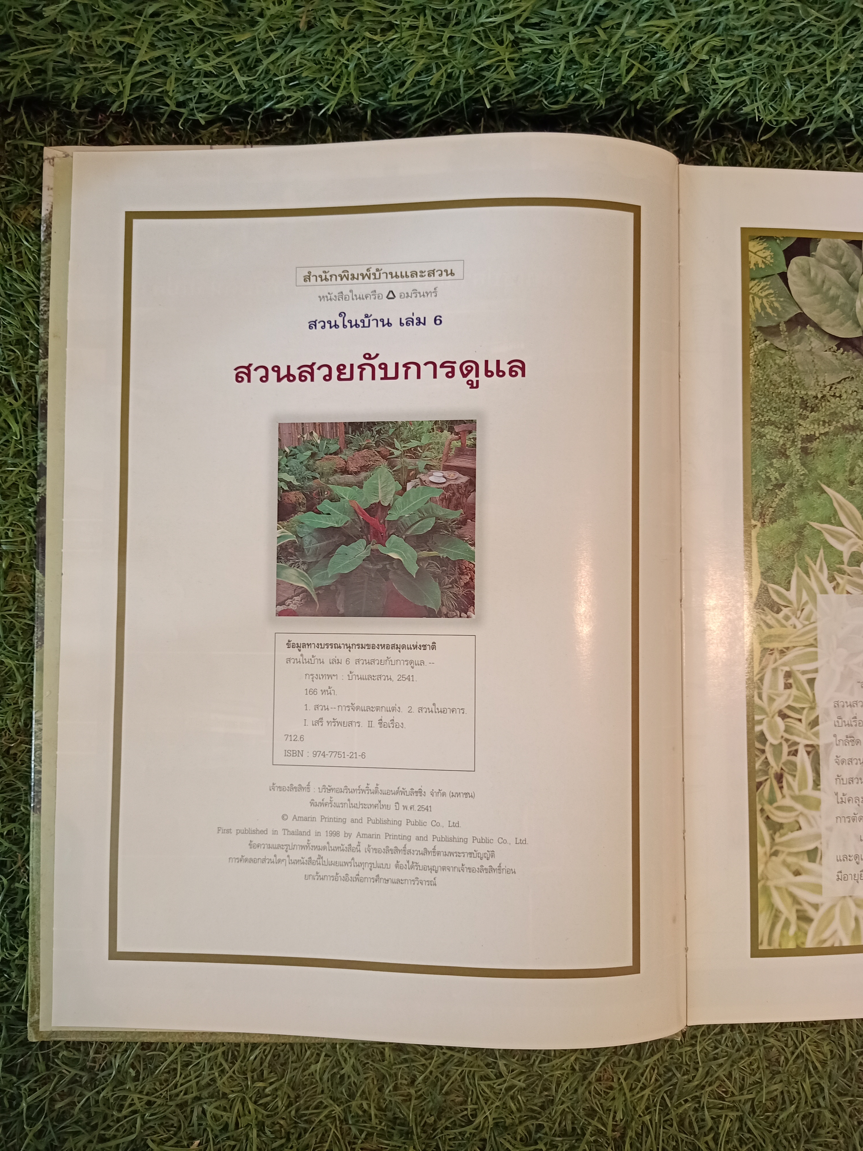 สวนในบ้าน เล่ม 6 สวนสวยกับการดูแล / บ้านและสวน