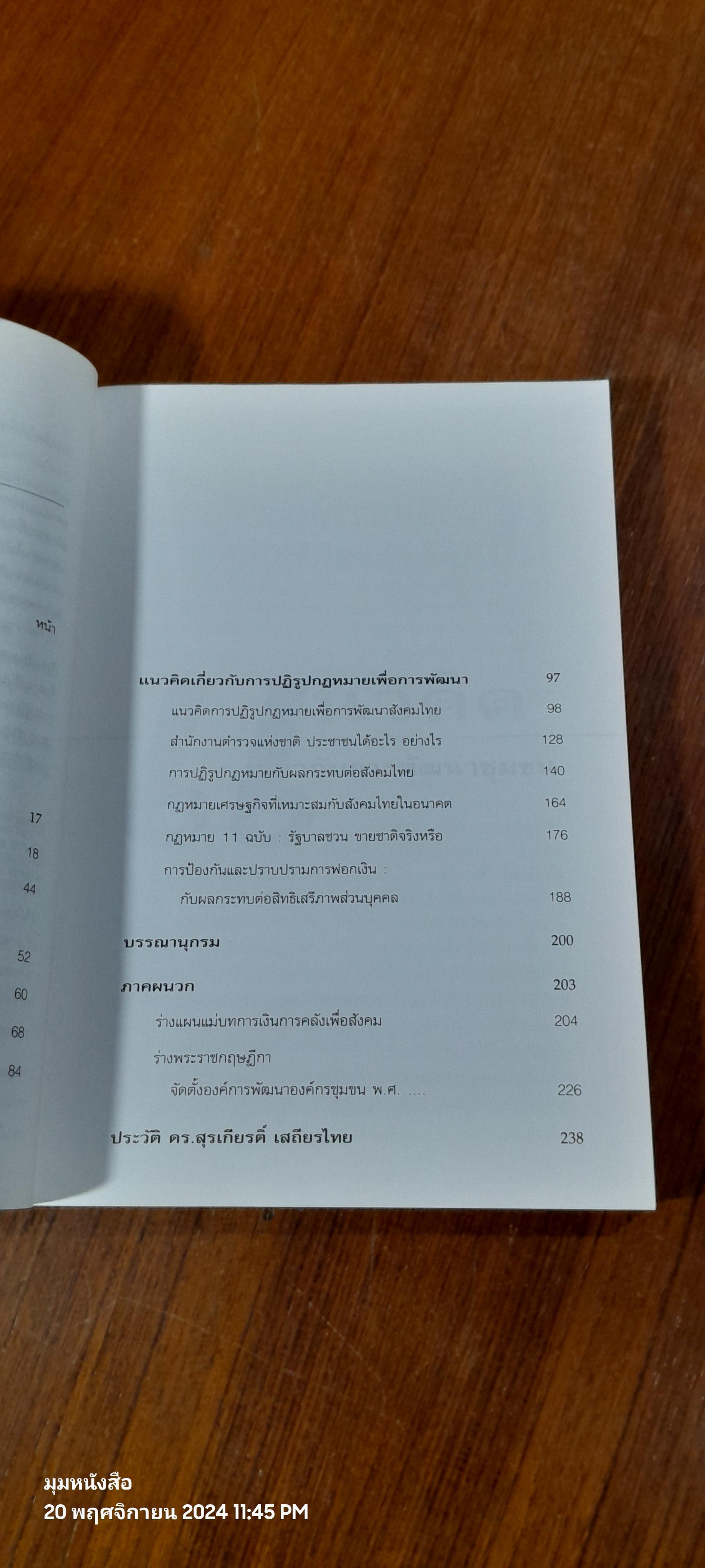 กฏหมาย กับ ชุมชน มิติใหม่ของการพัฒนา / ดร.สุรเกียรติ์ เสถียรไทย