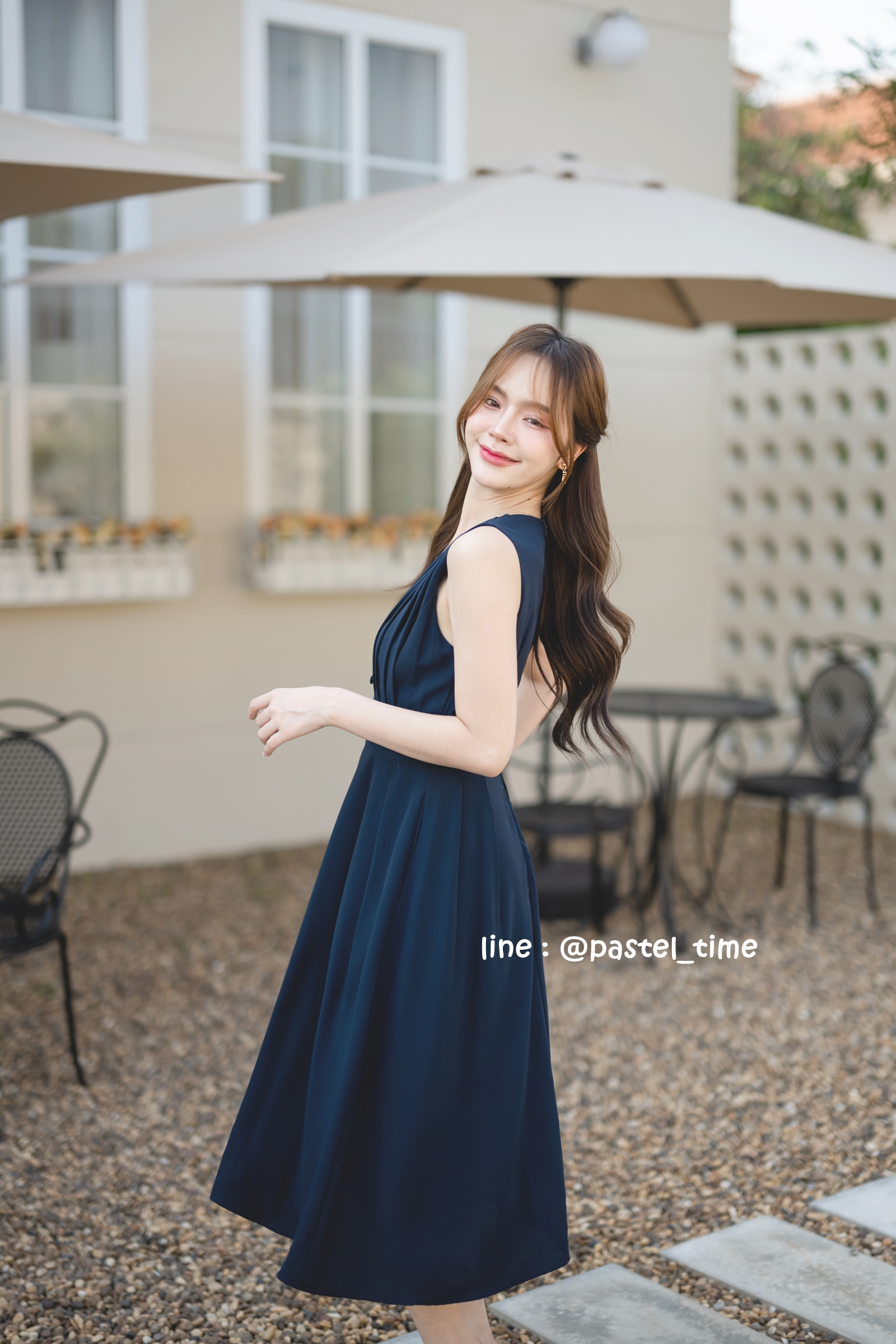 Aubrey Midi Dress : สีกรม **มีแต่XL**