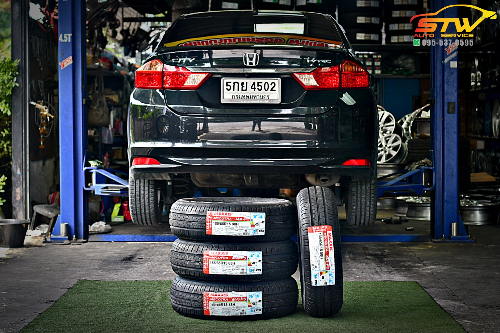 เปลี่ยนยาง HONDA CITY MAXXIS MECOTRA MAP5 185/65R15 88H