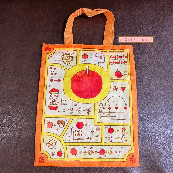กระเป๋า Shinsuke Yoshitake Eco Bag จากญี่ปุ่น ทำเป็นแบบปกหนังสือภาพ มีหูหิ้ว สูงประมาณ 30 ซม. ทำจากผ้าร่มบาง ไม่หนา มี 4 แบบให้เลือก