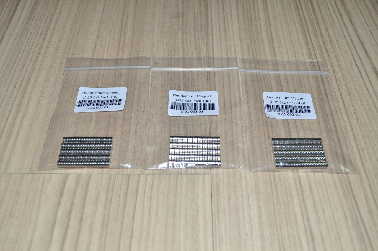 Neodymium Disc Magnets N35 5x2 mm. 300pcs.