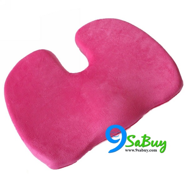 เบาะรองนั่ง เพื่อสุขภาพ memory foam สีชมพูเข้ม ส่งฟรี