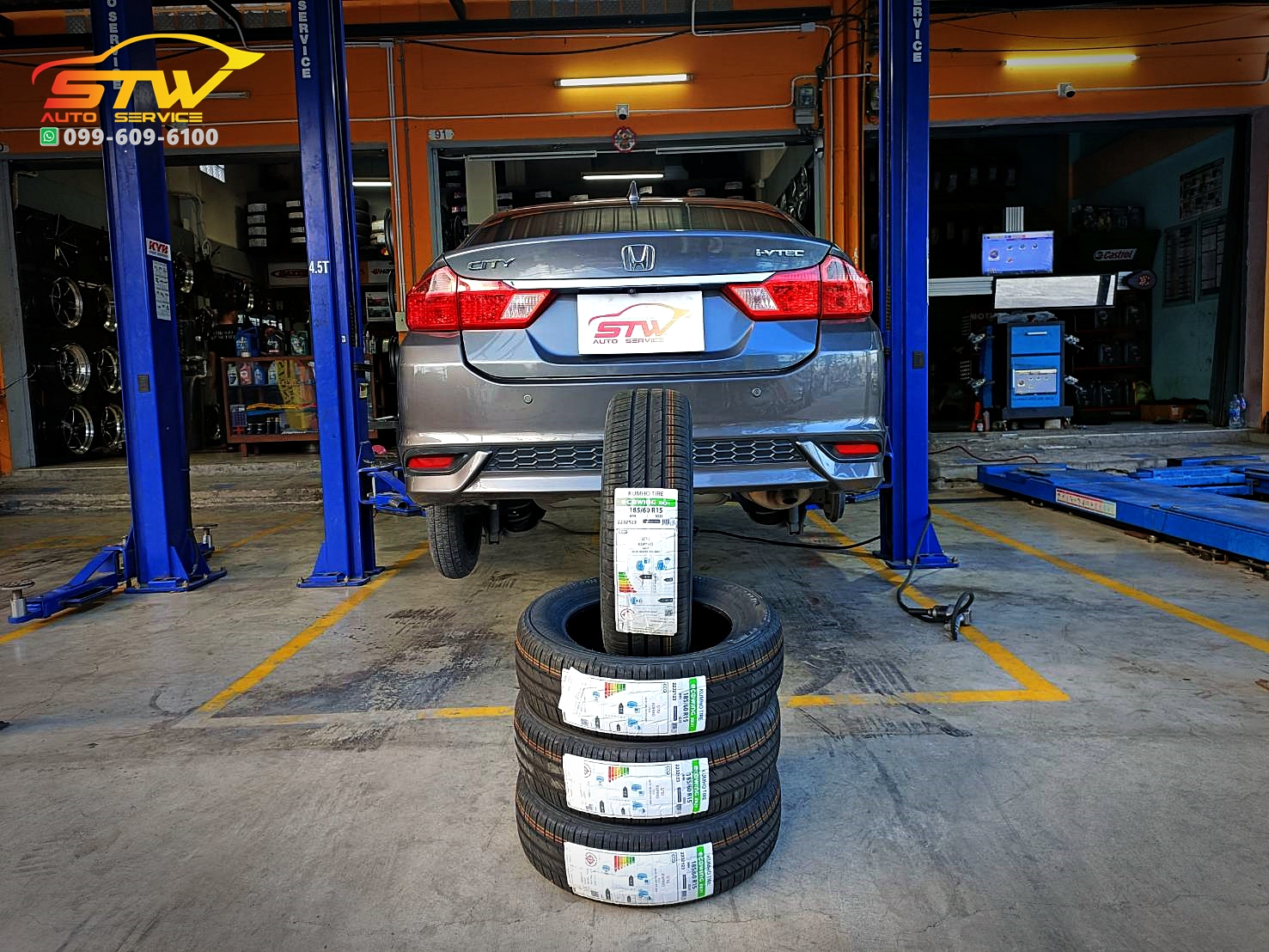 ยาง KUMHO Ecoving ES31 185/60R15 84H ติดตั้งใส่ HONDA CITY