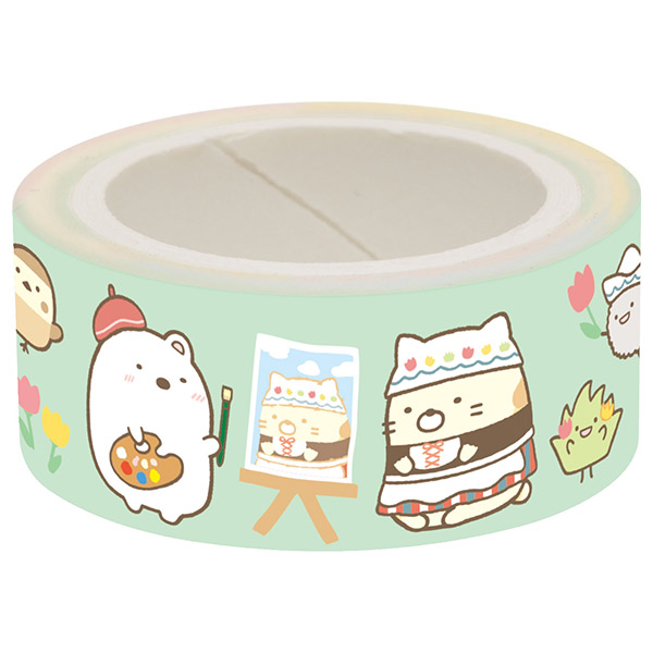 เซ็ต Chara Tape ลาย Sumikko Gurashi Travel กล่องสีฟ้า เป็นเทปตกแต่ง 3 ลาย ขนาดม้วนละ 1.5 ซม. x 5 ม.