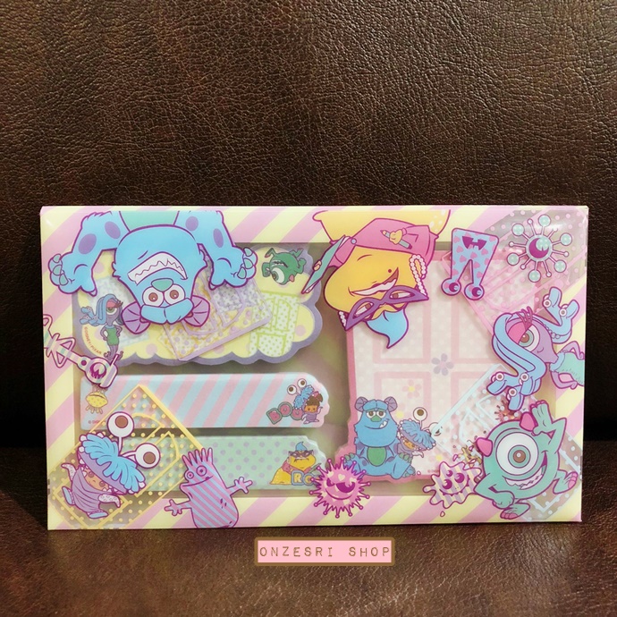 กระดาษโน้ตมีกาว Post it / Sticky Note ลาย Monster University (Tokyo Disney Resort) สีพาสเทลน่ารัก ขนาด 15.5 x 9 ซม. มี 4 ลาย ลายละ 30 แผ่น รวม 120 แผ่น