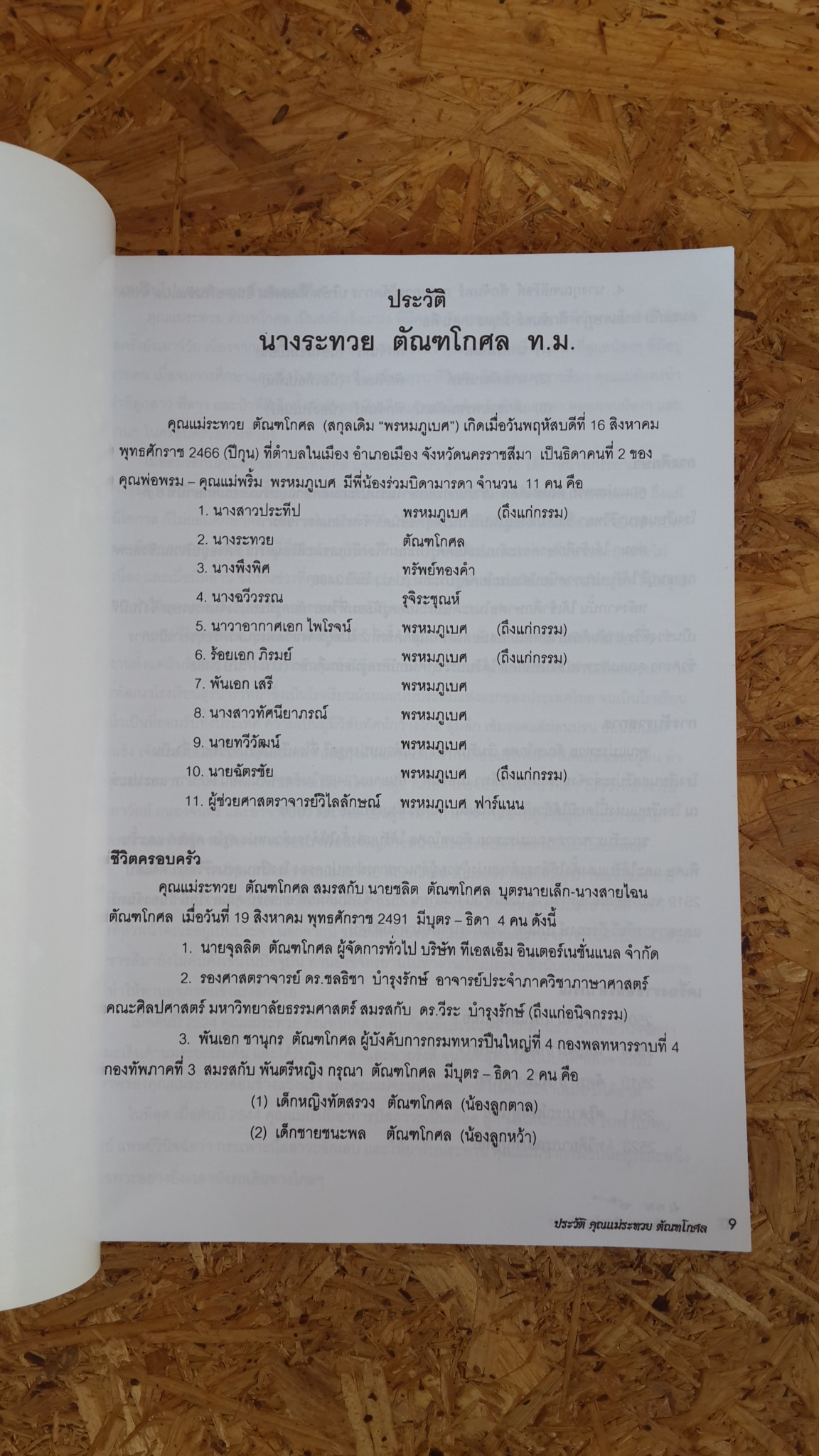 อนุสรณ์ในงานพระราชทานเพลิงศพ นางระทวย ตัณฑโกศล ท.ม.