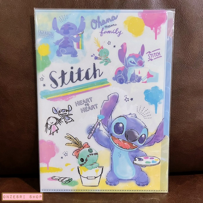 แฟ้ม A4 ลาย Stitch Pastel แยกใส่เอกสารได้ 5 ช่อง