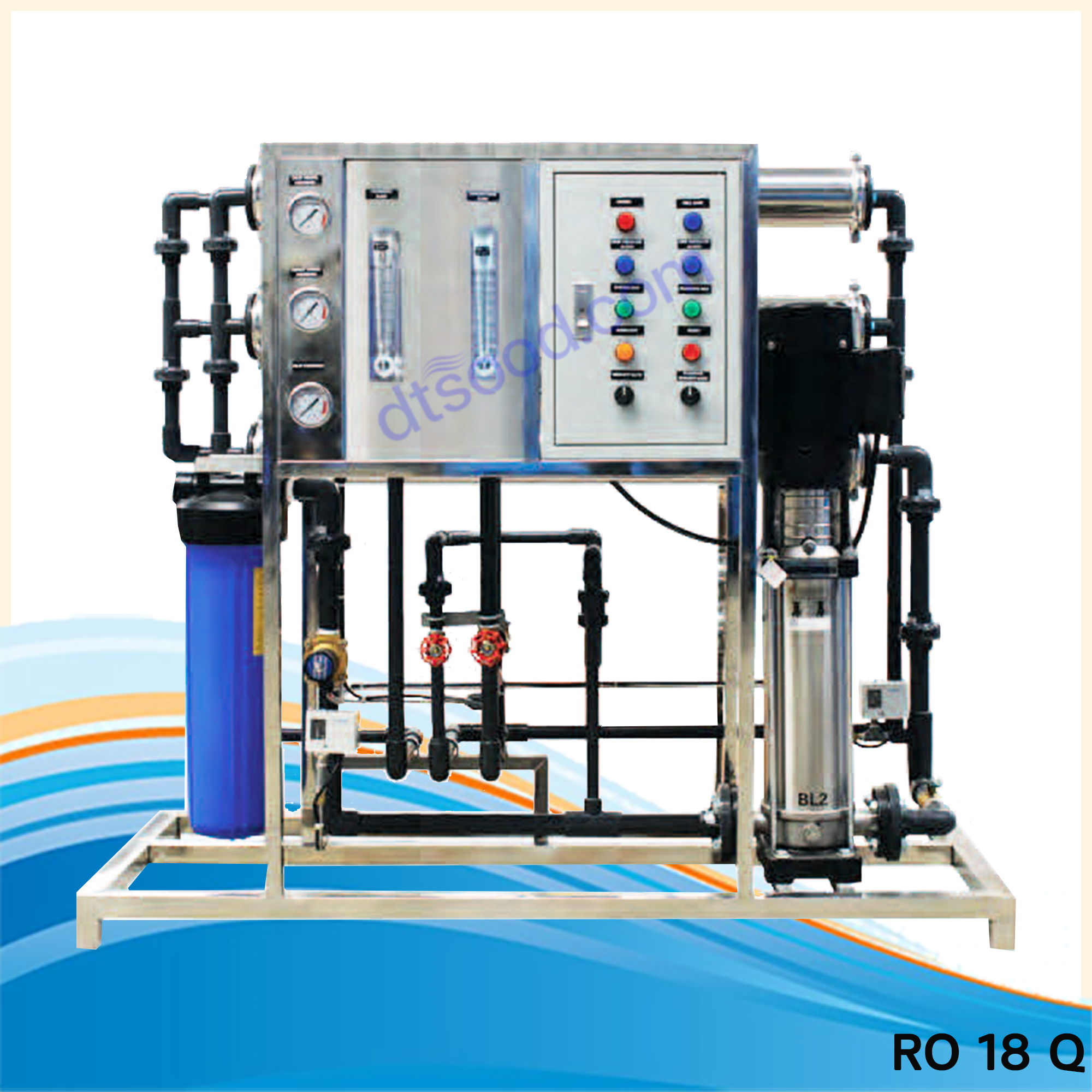 เครื่องกรองน้ำอุตสาหกรรม เครื่องกรองน้ำ RO-18Q (18,000LPD)