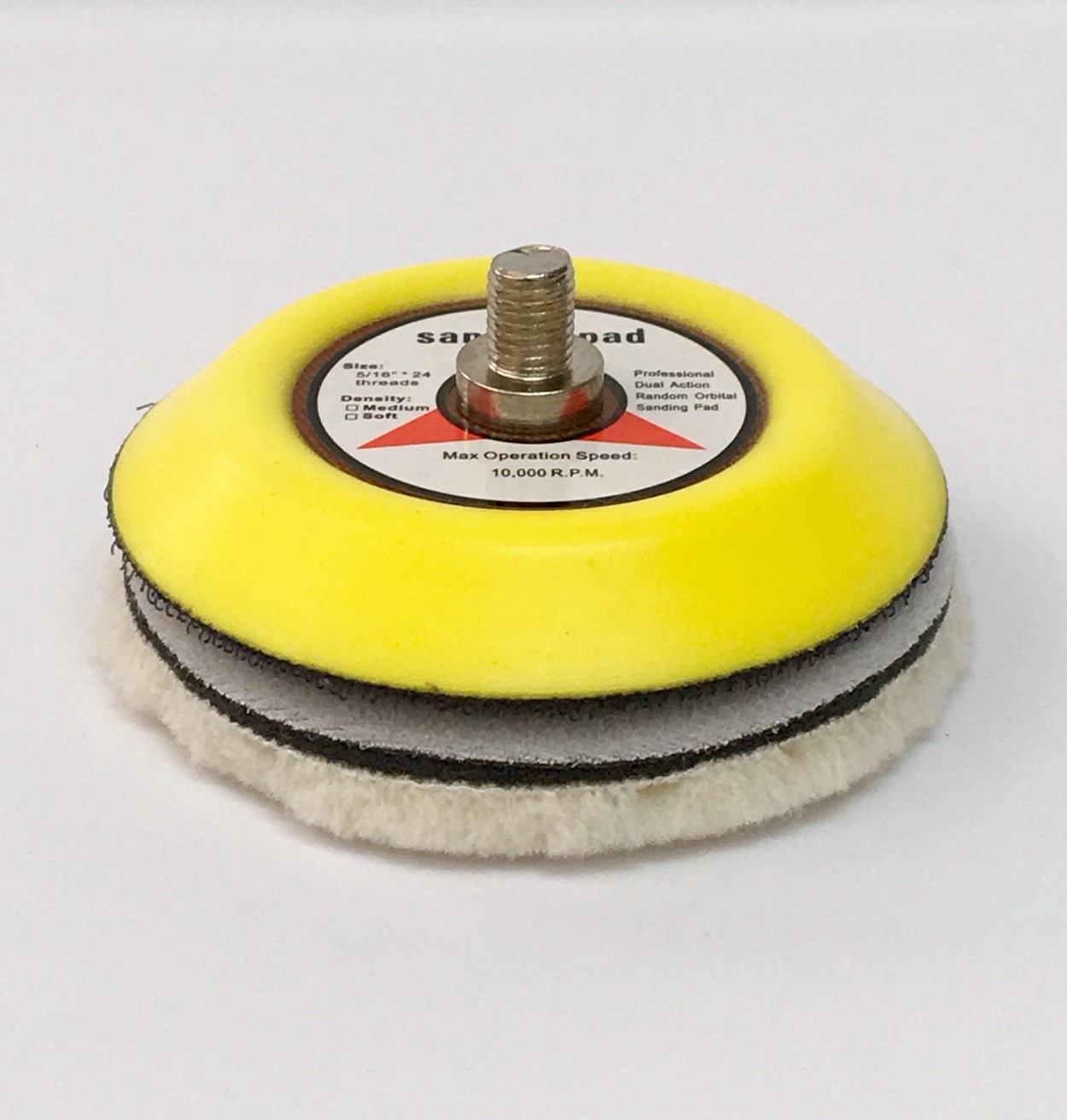 ลูกขัดขนแกะ 3" ขนสั้น (มีโฟมรอง) สำหรับติดแป้นหนามเตย