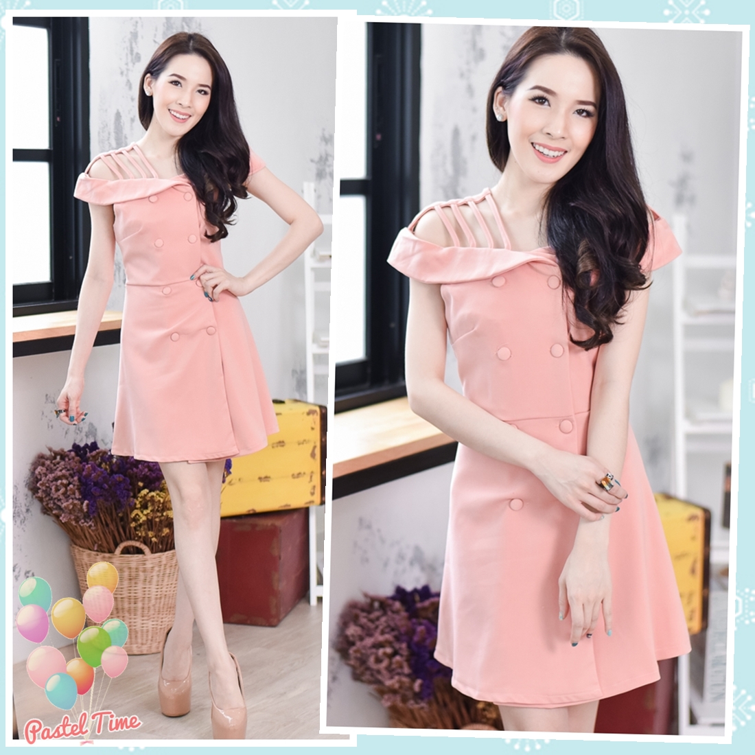 Rita cozy dress – Oldrose สีโอรส