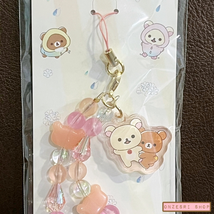 สายคล้องมือถือ Rilakkuma Rainy Days, Sunny Days Smartphone Strap ขนาด 13 x 5.5 ซม. ทำจากเรซิ่น & ลูกปัด มี 2 แบบให้เลือก