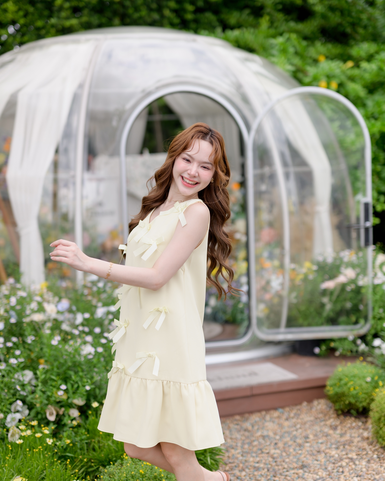 Bow me softly dress : สีเหลืองอ่อน