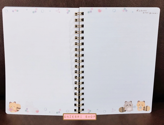 สมุดริมลวด Kokoro Araiguma แบบสีฟ้า ขนาด B6 (18 x 12.5 ซม.) 120 หน้า