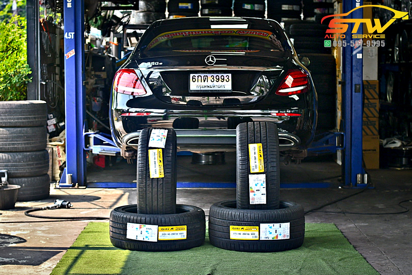 เปลี่ยนยาง Mercedes Benz E350e ยาง GITI GitiControl 288 RunFlat 245/45R18 275/40R18