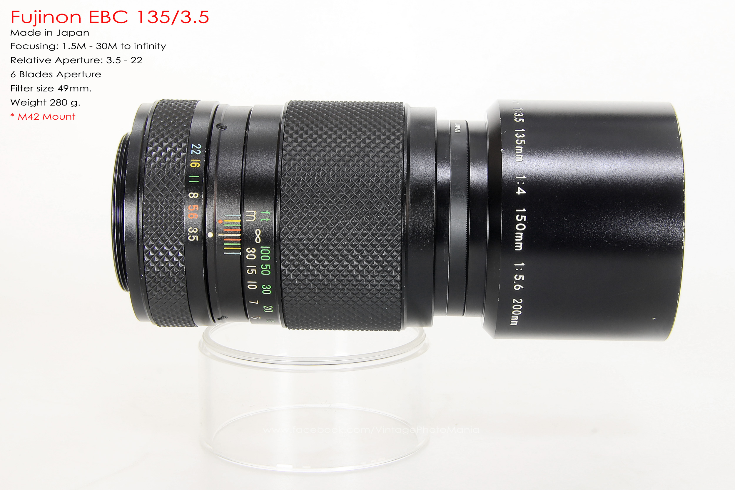 Fujinon EBC 135/3.5 *M42 Mount เลนส์พรอตเทรตตัวเล็กรุ่นหายากของมือหมุนฟูจิ