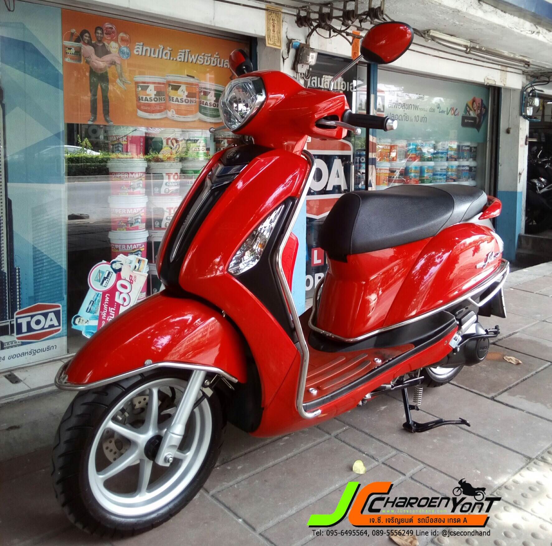 สวยเด็ด YAMAHA GRAND FILANO จดทะเบียนกลางปี 59 เครื่องสวยกริ๊บ วิ่งน้อยหมื่นกว่าโล แทบไม่มีตำหนิ ชุดสีสดสวยพร้อมโครงกันกระแทกรอบคัน