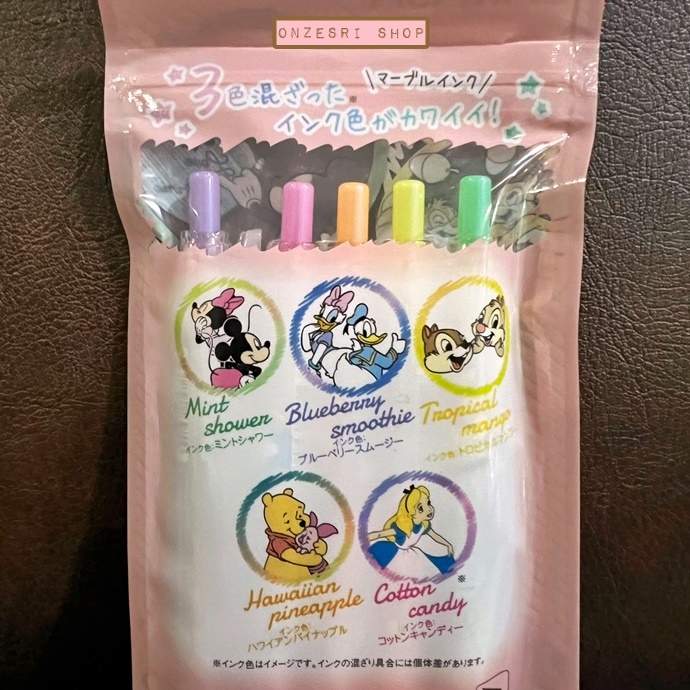 Set ปากกา Zebra Sarasa Clip Marble Color x Disney จากญี่ปุ่น แบบรวม 5 สี หัว 0.5
