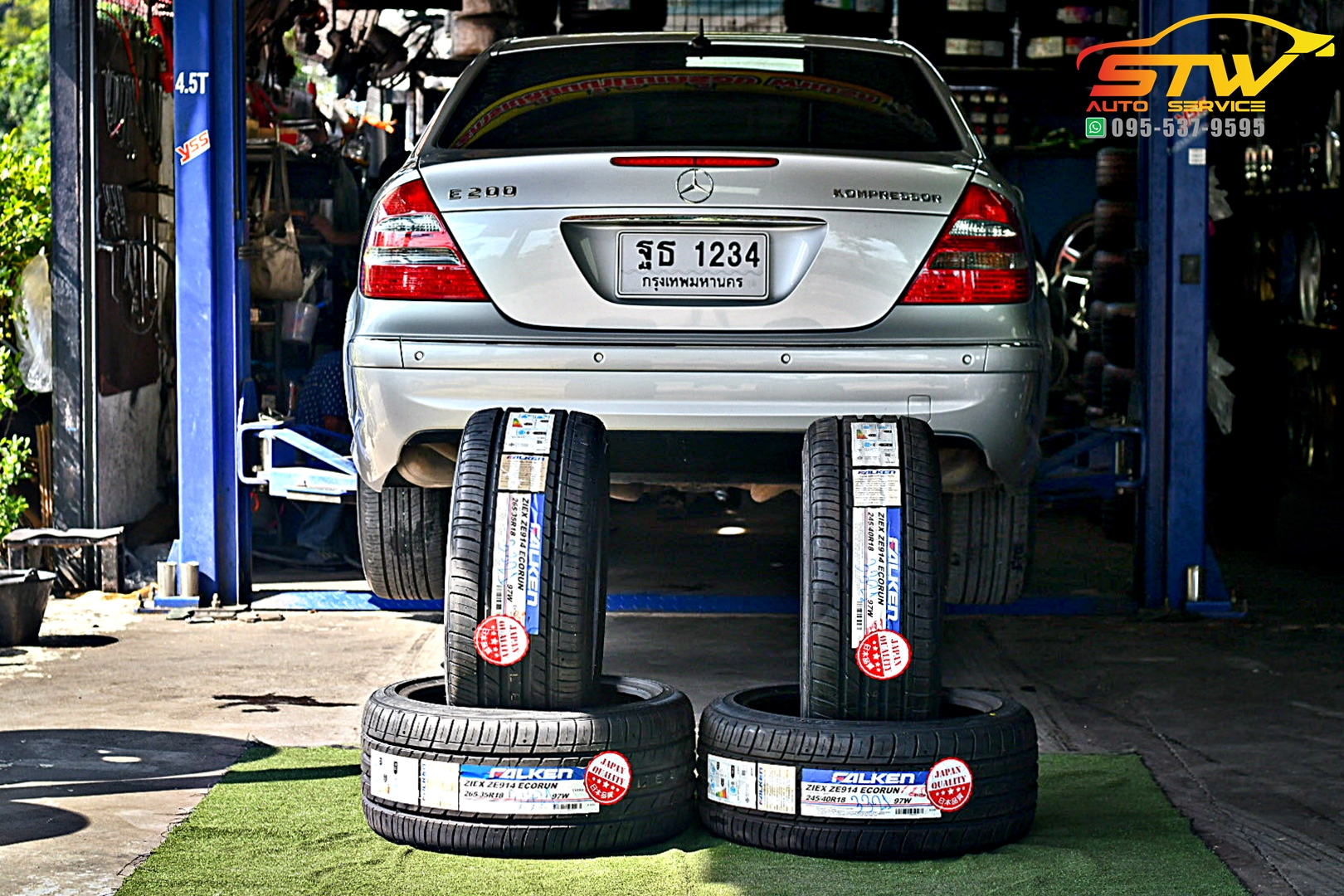 เปลี่ยนยาง Mercedes Benz E200 FALKEN ZE914 245/40R18 265/35R18