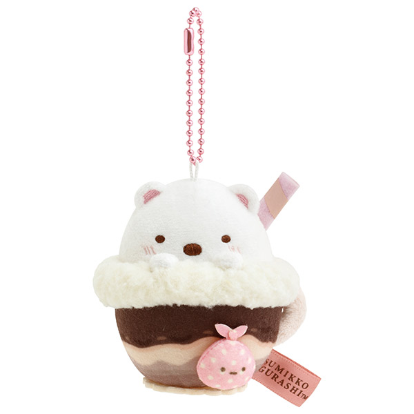 พวงกุญแจตุ๊กตา Sumikko Gurashi - Chocolate Fair at Sumikko Cafe แบบ Shiro Kuma - Chocolate Drink ขนาด 7 x 6.5 x 6.5 ซม.