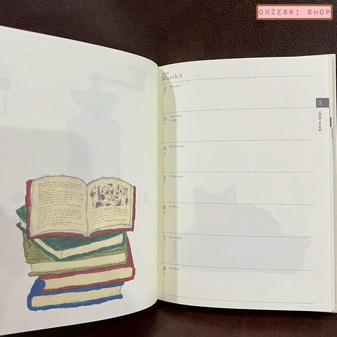 สมุด 2026 Schedule Book เล่มหนา B6 ลาย Yusuke Yonezu - Dog ปกแข็ง ขนาด 13.5 x 18.8 x 1.3 ซม. (144 หน้า) มีให้จดตั้งแต่เดือน 12/2025 - 12/2026 เป็นปฎิทินแบบ monthly & weekly