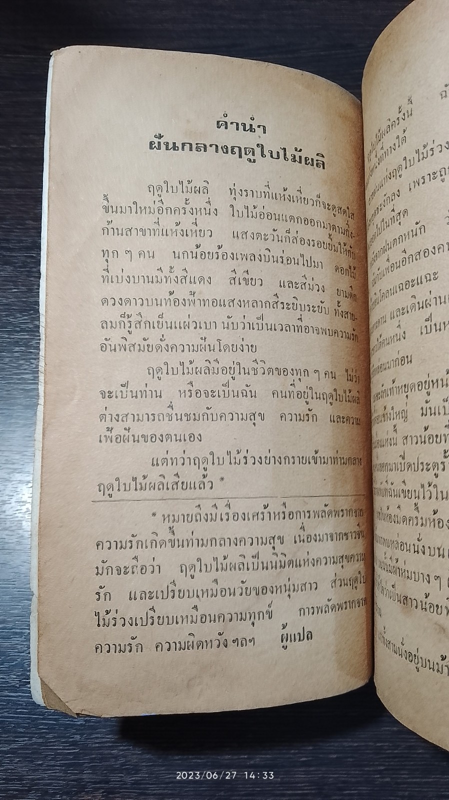 ฝันกลางฟดูใบไม้ผลิ / ปาจีน (สภาพไม่สมบูรณ์)