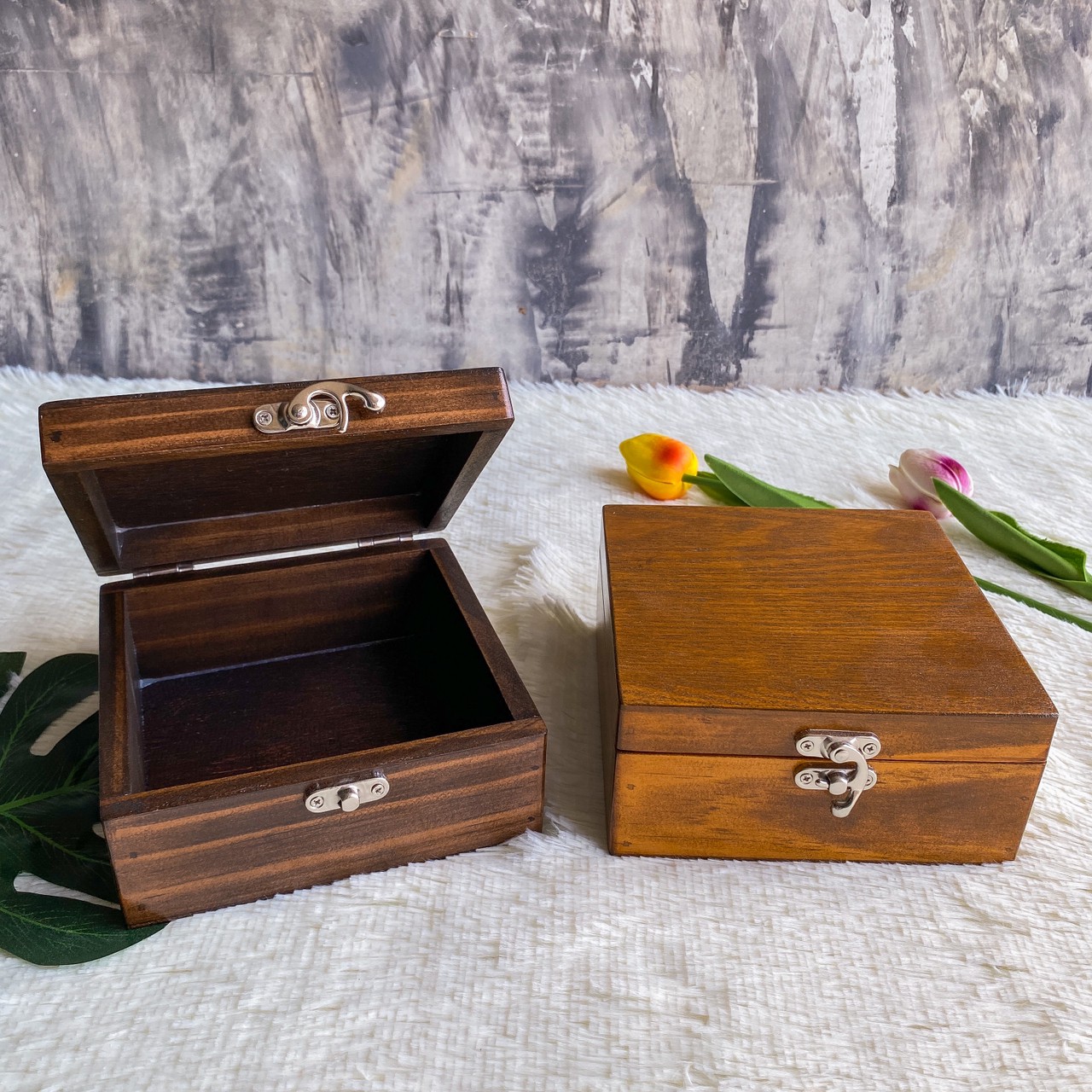 กล่องไม้ฝาล็อค ไซส์ M (Wooden lock box, M size)