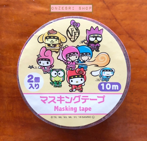 Set Masking Tape เทปตกแต่งจากญี่ปุ่น ลาย Sanrio Ninja Kyoto (Limited) มี 2 ม้วนในเซ็ต ขนาดม้วนละ 1.5 ซม. x 5 ม.