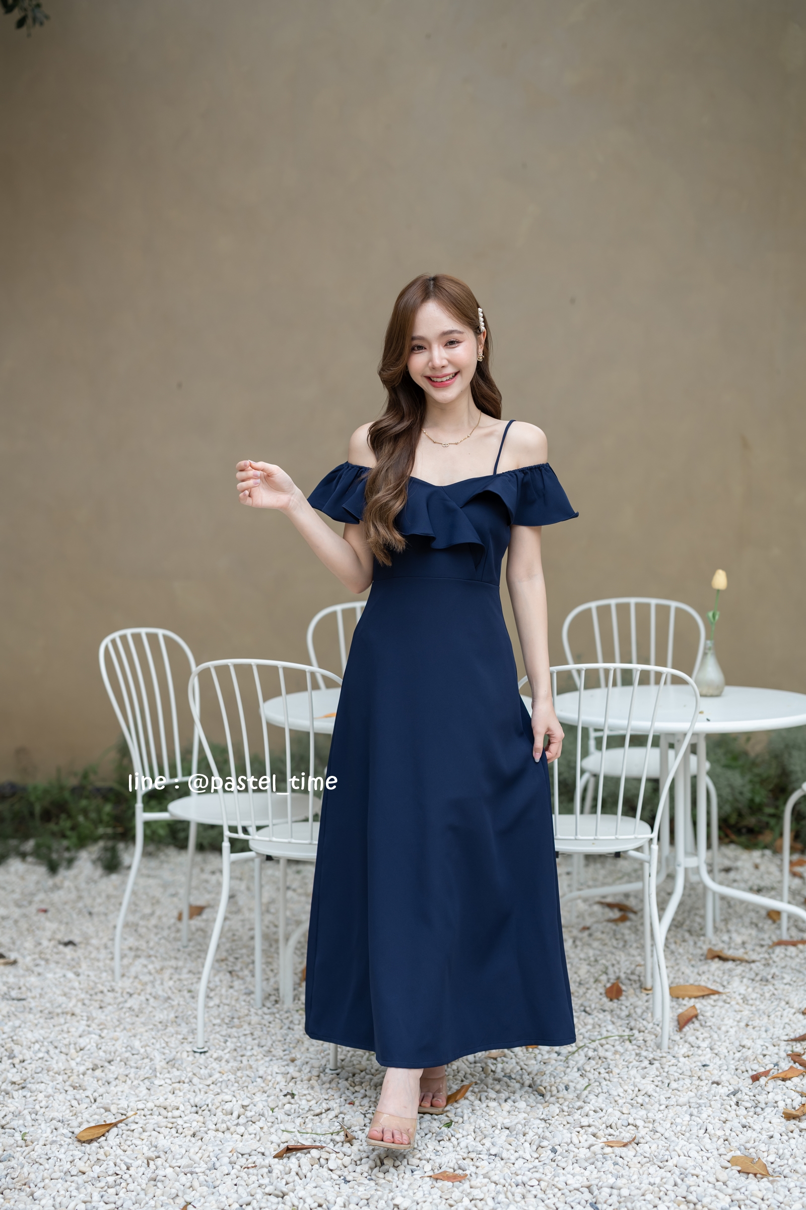 Stella Maxi Dress : สีกรม