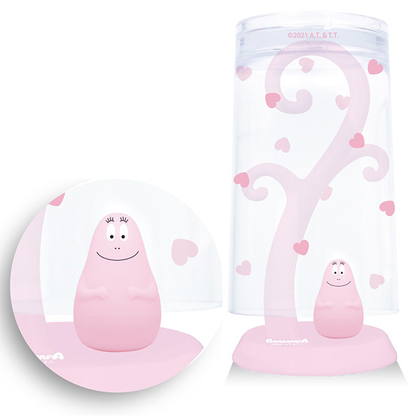 เซ็ตแก้วพร้อมที่วางแก้ว Barbapapa สีชมพู ขนาด 6 x 6 x 11.6 ซม. / แก้ว 6.5 x 6.5 x 11 ซม.