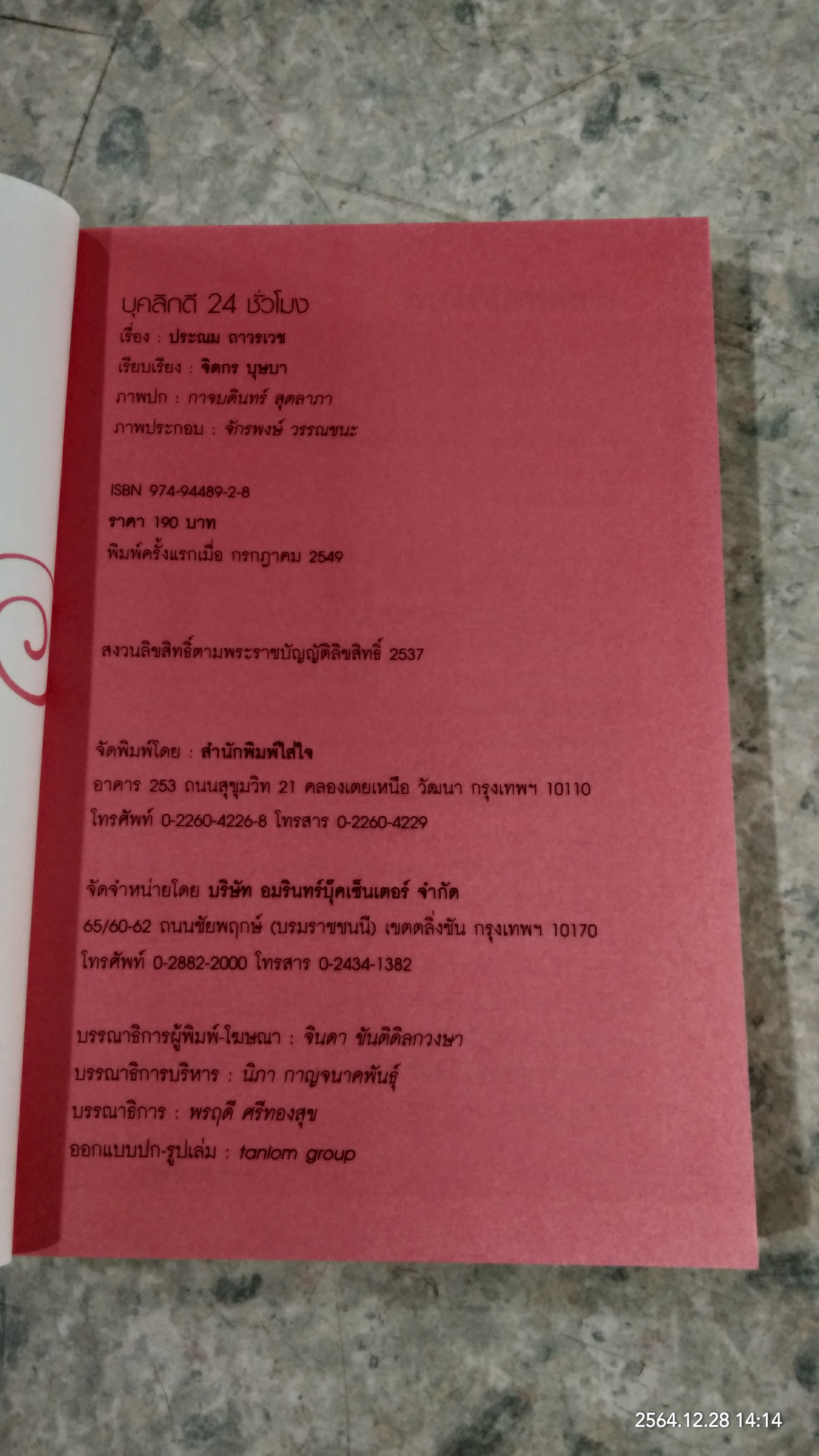 บุคลิกดี 24 ชั่วโมง / ประณม ถาวรเวช