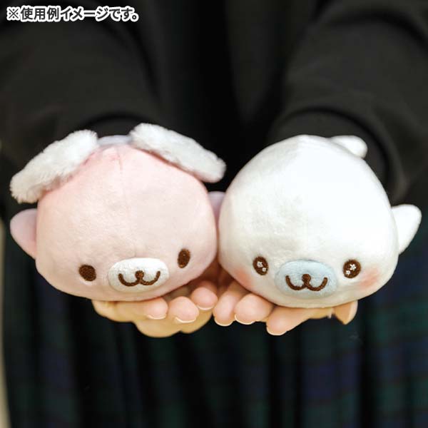 ตุ๊กตาแมวน้ำ Mamegoma Sky Aquarium ไซส์ S แบบสีชมพู Gradient goma มีปีกด้านหลัง เป็นแบบ Super Mochi นุ่มนิ่ม ขนาด 5.5 x 7.5 x 12 ซม.
