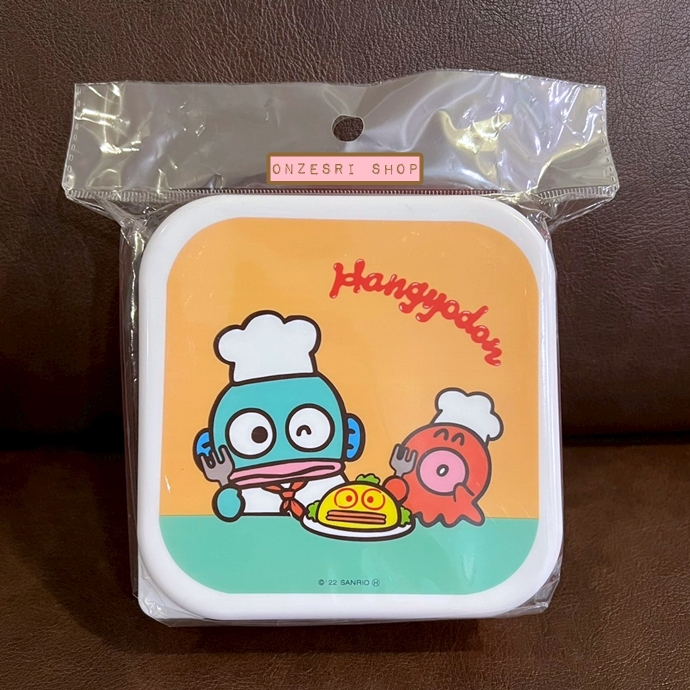 เซ็ตกล่อง 3 ใบ Sanrio Box Set แบบ Hangyodon Cooking มี 3 ขนาด 12 x 12 x 5.5 ซม. / 10 x 10 x 4.5 ซม. / 9 x 9 x 4 ซม. ไว้ใส่อาหารหรือของอย่างอื่นได้