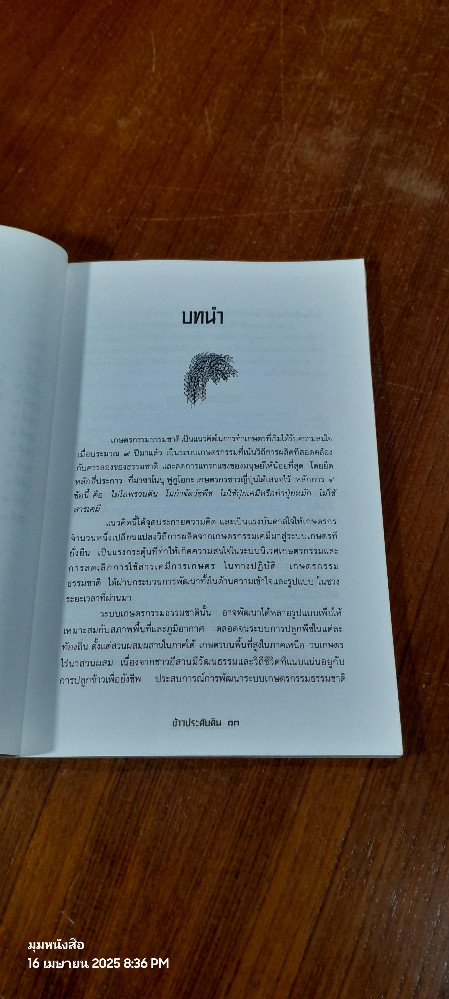 ข้าวประดับดิน : ประสบการณ์การทดลองเกษตรธรรมชาติในพื้นที่นาของภาคอีสาน