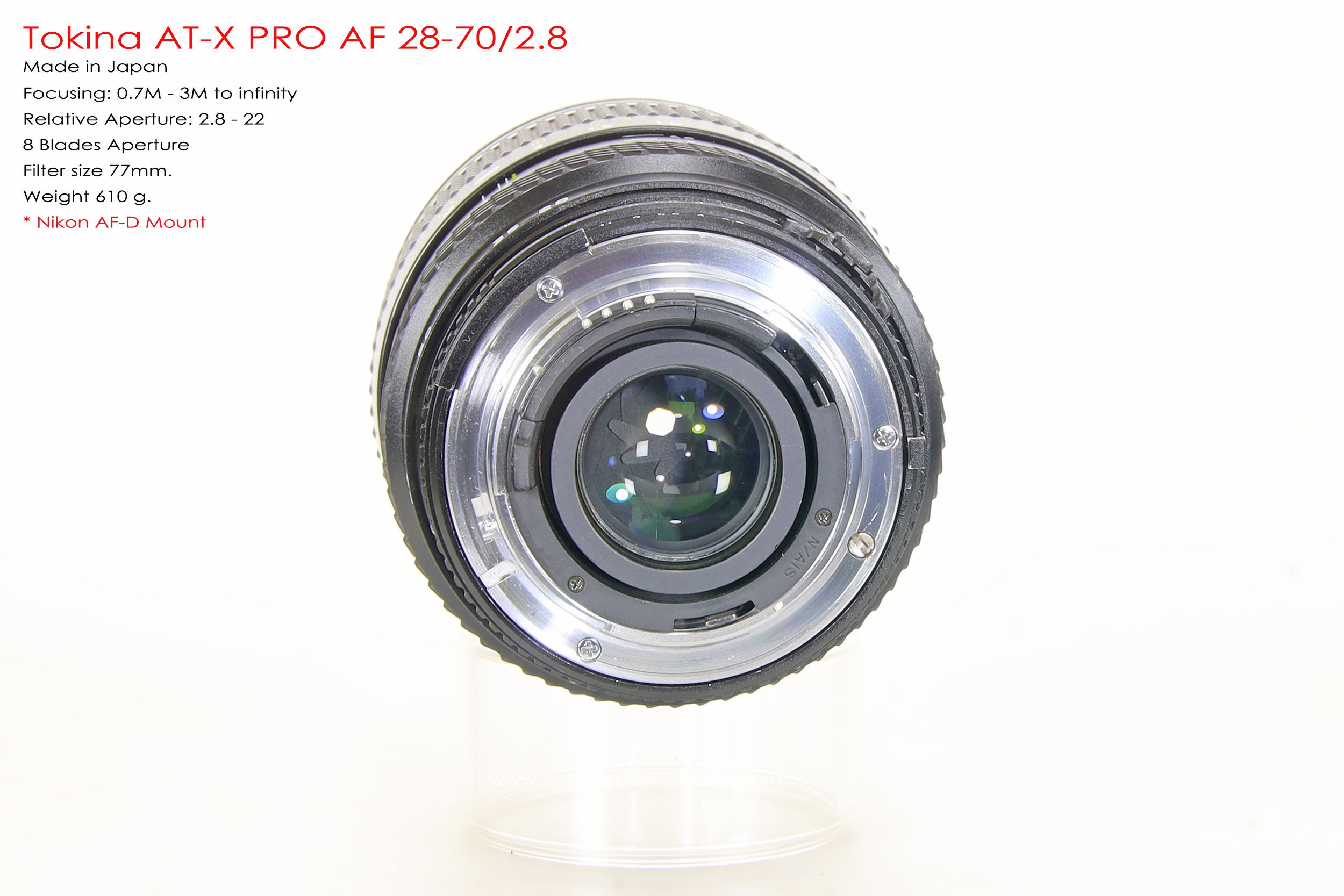 Tokina AT-X PRO AF 28-70/2.8 *Nikon AF-D Mount เลนส์ซูมเกรดโปรเอฟไม่ไหล