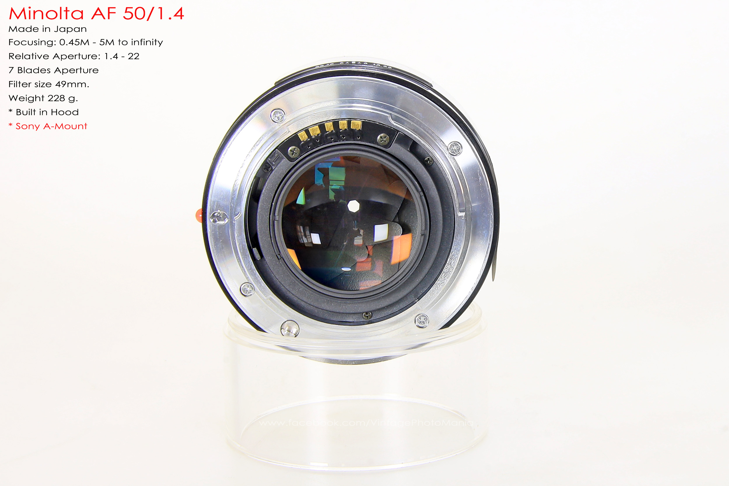 Minolta AF 50/1.4 *Sony A Mount เลนส์ไวแสงละลายฉากหลังสวยสำหรับกล้อง Sony DSLR